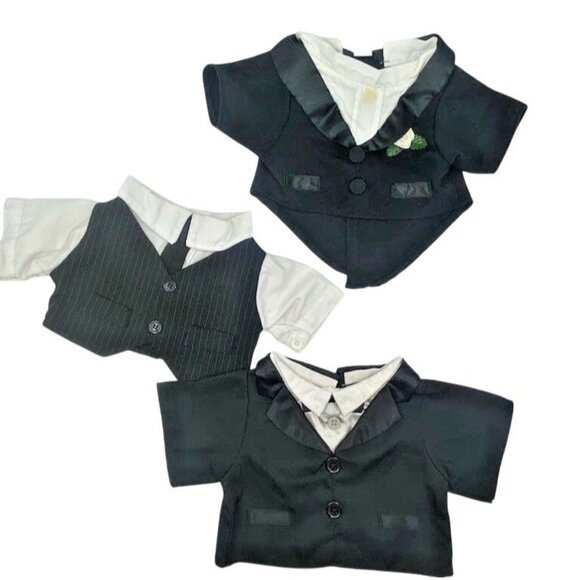 BABW Build A Bear Lot 3 Tuxedo Outfits Suit Jacket Tails Cosplay Kidcore - Picture 1 of 16